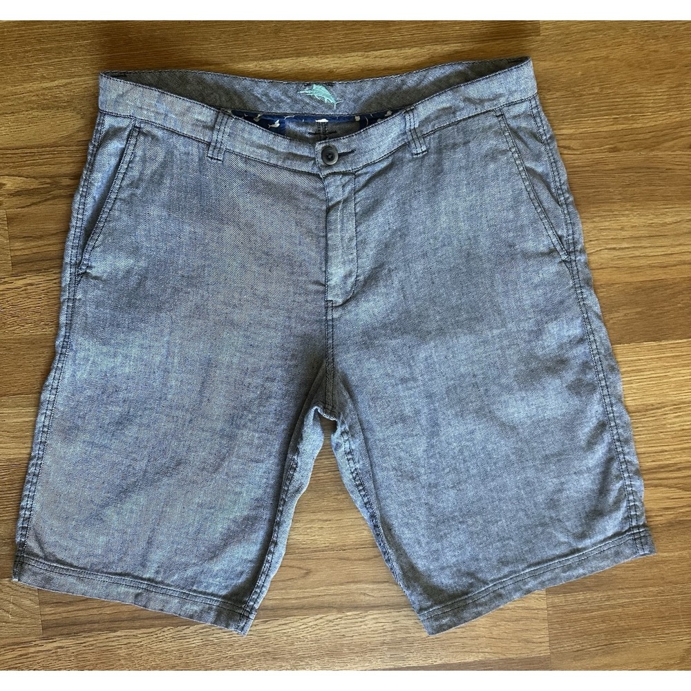 Mens TOMMY BAHAMA Shorts 36" Waist Linen Blend Chino Style 11" Inseam